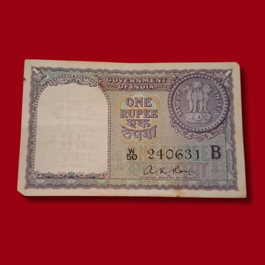 Rs 1 Note Year 1957 Finance Secretary A K Roy Rare Collectible - Collection Bazzar