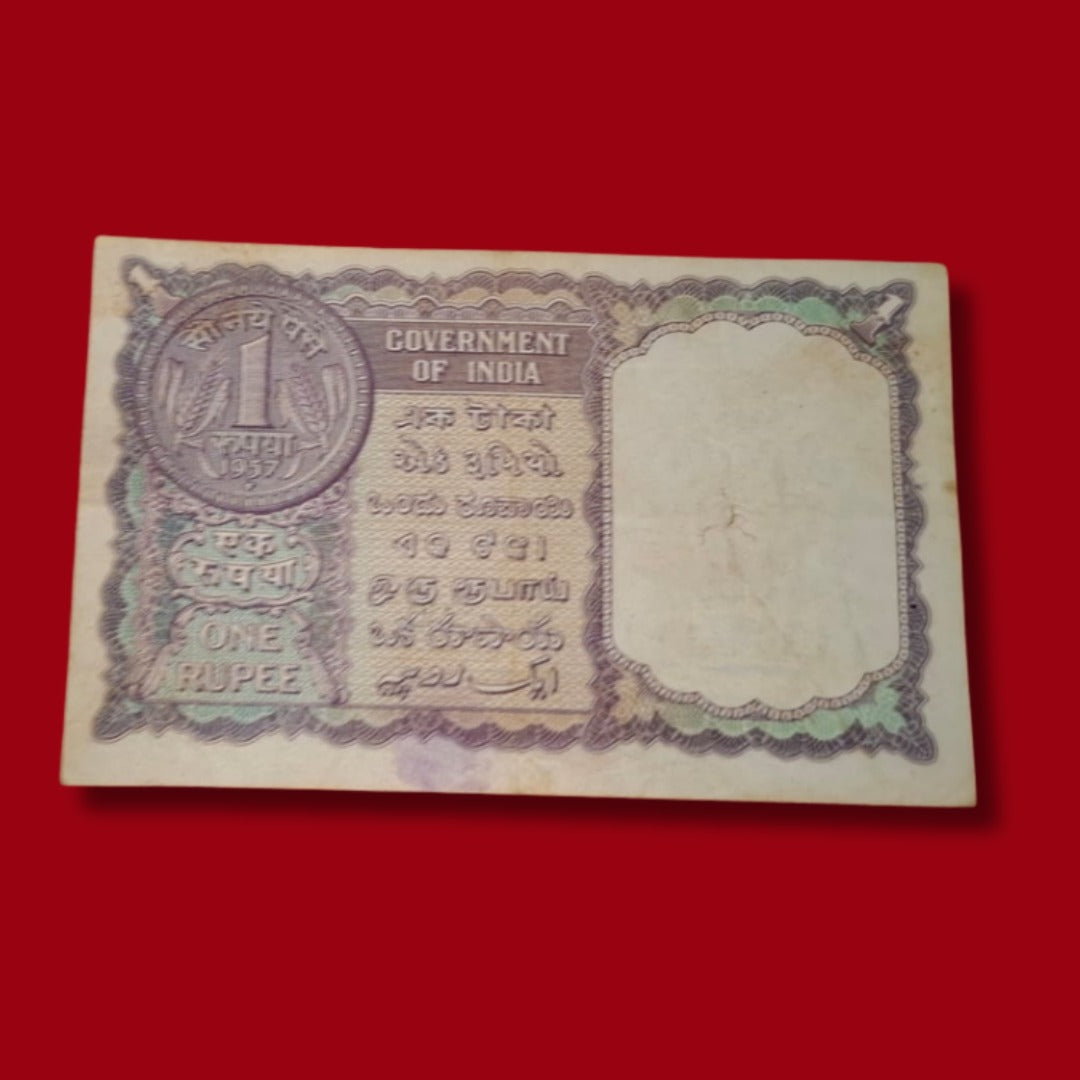 Rs 1 Note Year 1957 Finance Secretary A K Roy Rare Collectible - Collection Bazzar