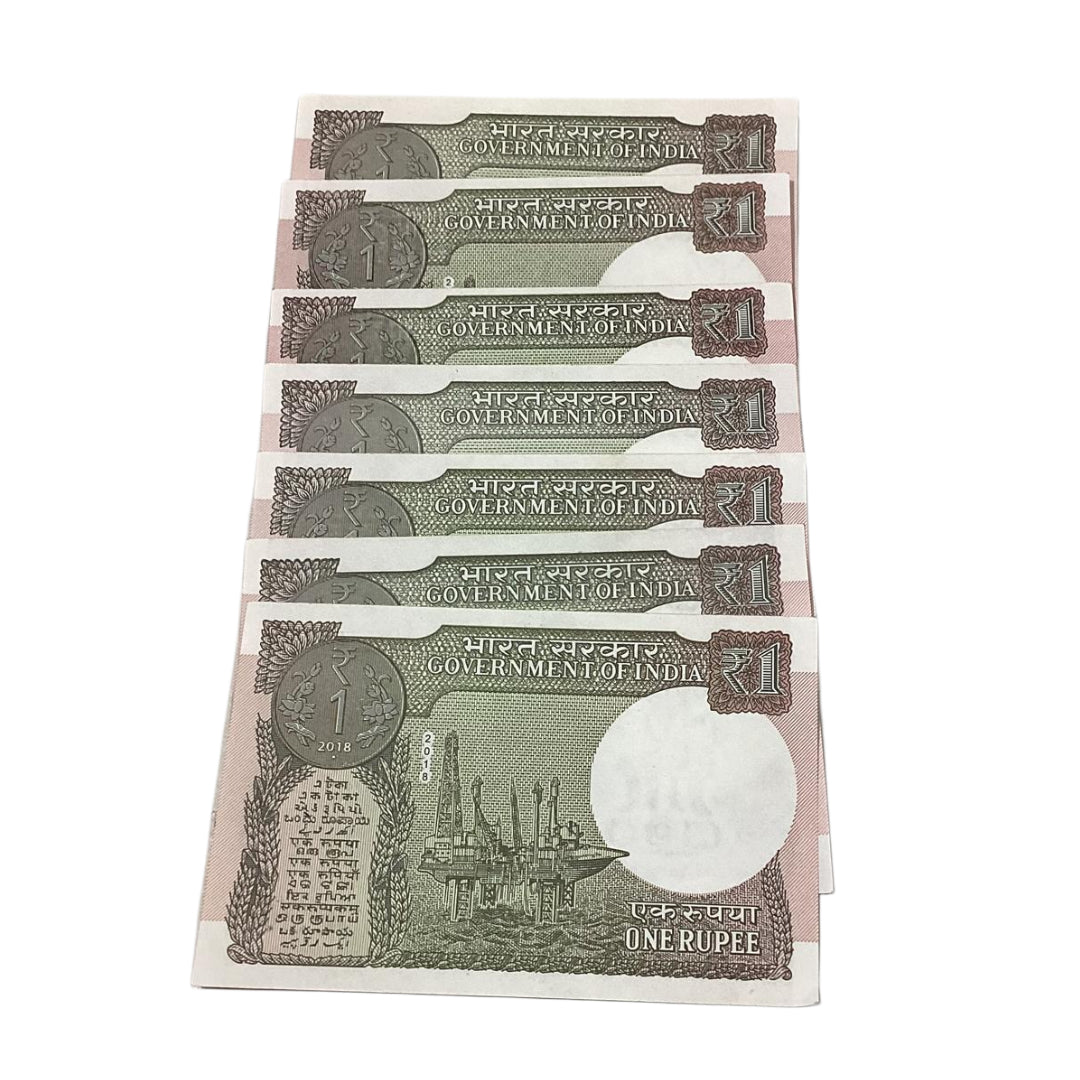 Rs 1 notes super tripling numbers each 2000 finance secretary subhash garg rare collectible - Collection Bazzar