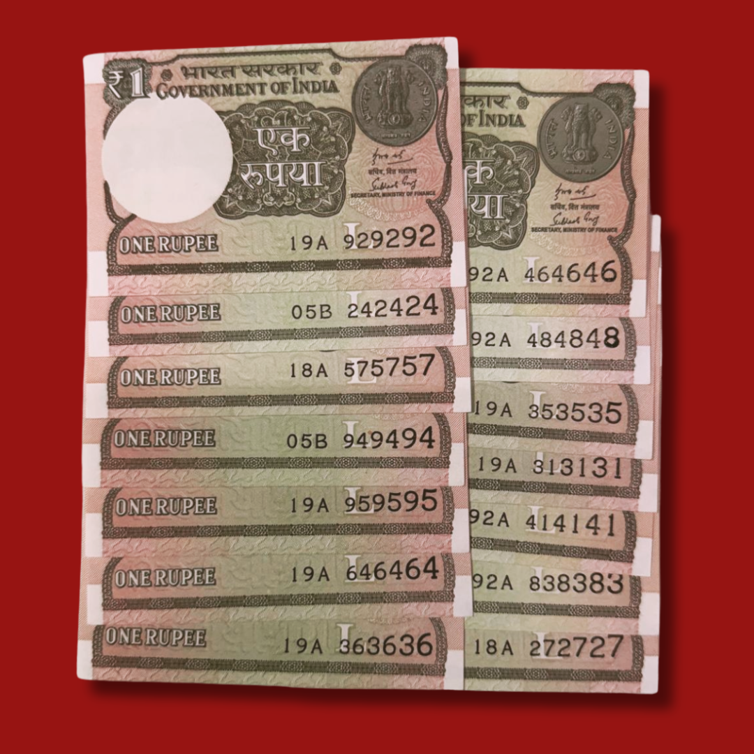 Rs 1 Notes Tripling Numbers Each Note Price Rare Item - Collection Bazzar