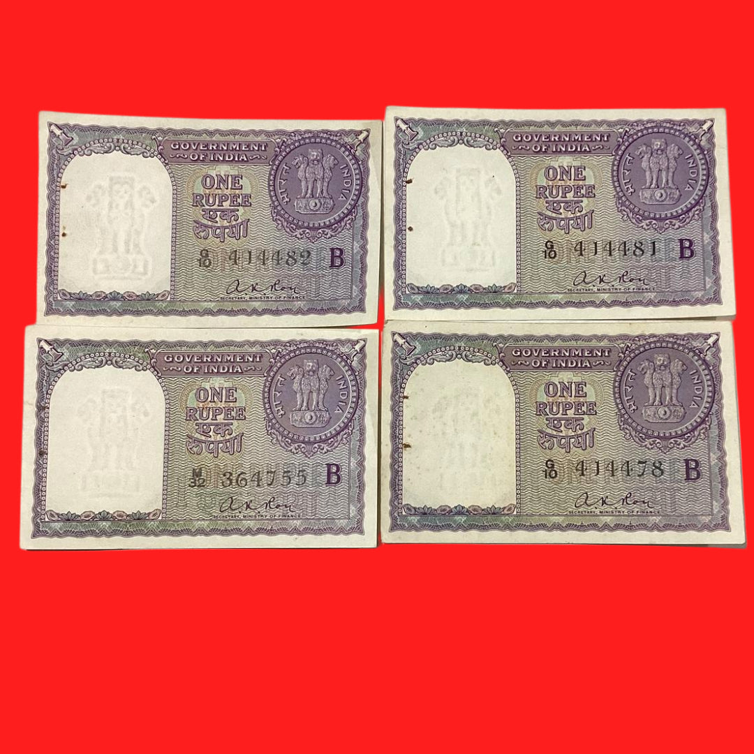 Rs 1 Notes Year 1957 Finance Secretary A K Roy Rare Collectible - Collection Bazzar