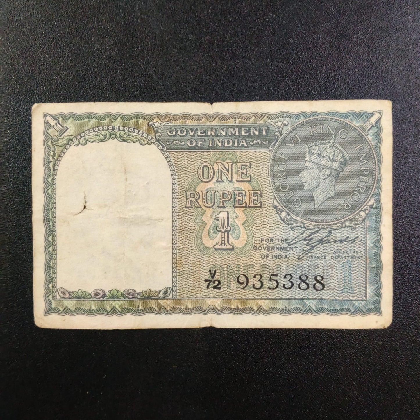 Rs 1 Old Note 935388 CE Jones Sign Year 1940 - Collection Bazzar