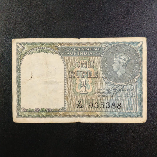 Rs 1 Old Note 935388 CE Jones Sign Year 1940 - Collection Bazzar