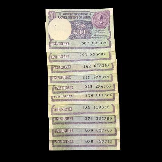 Rs 1 Old Note Small Coin Set of 10 Governor S Venkatraman Set - Collection Bazzar