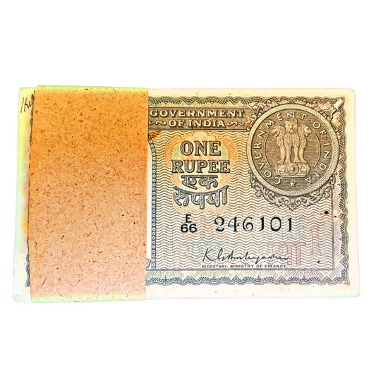 Rs 1 Rare Note Serial 246101 Packet – K.G. Ambegaonkar Signature | Year 1951 - Collection Bazzar