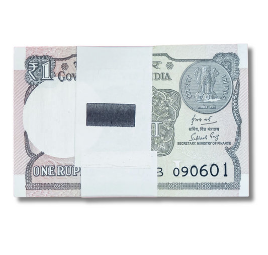 Rs 1 Note birthday serial packet 090601 gem unc condition - Collection Bazzar