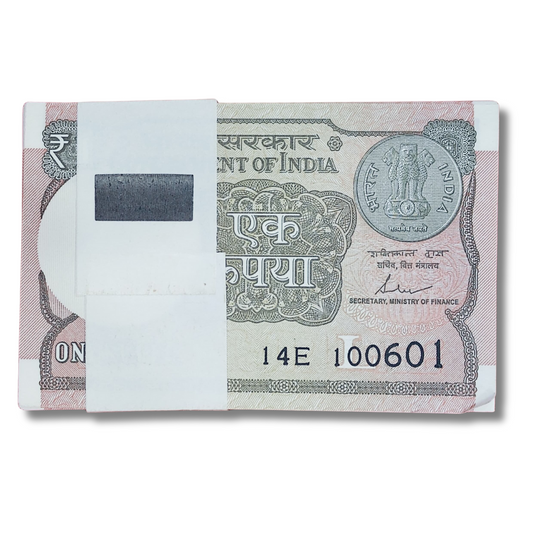 Rs 1 Note Birthday Serial packet 100601 June 10 unc condition - Collection Bazzar
