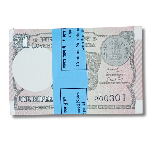 Rs 1 Note serial birthday packet 200301  unc  condition - Collection Bazzar