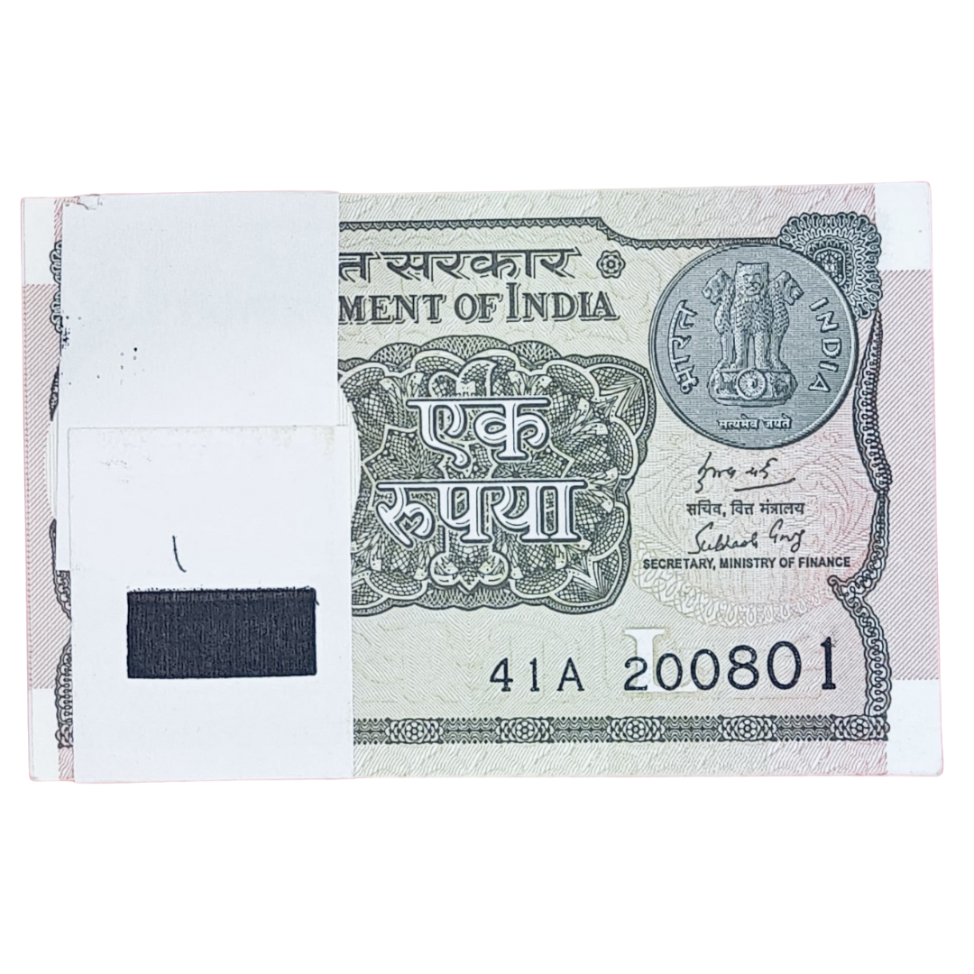 Rs 1 serial birthday packet 200801 august 20 unc  condition - Collection Bazzar