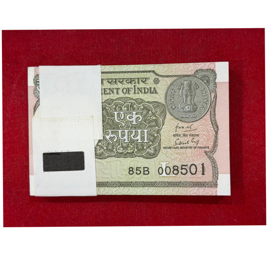 Rs 1 Serial Packet 008501 008585.008600 100 Notes Bundle rare - Collection Bazzar