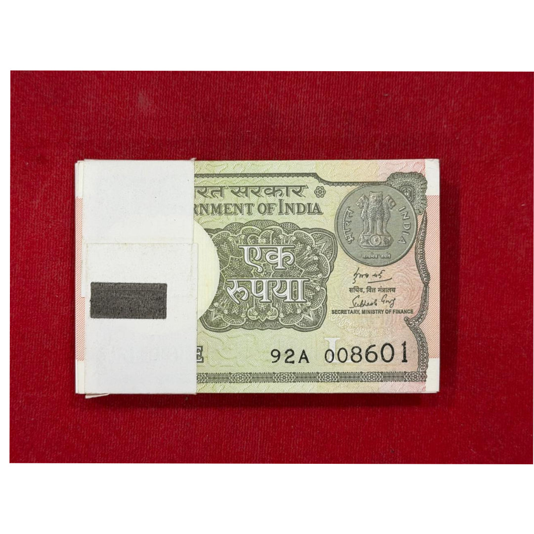 Re 1 Serial Packet 008601 008686.008700 100 Notes Bundle - Collection Bazzar