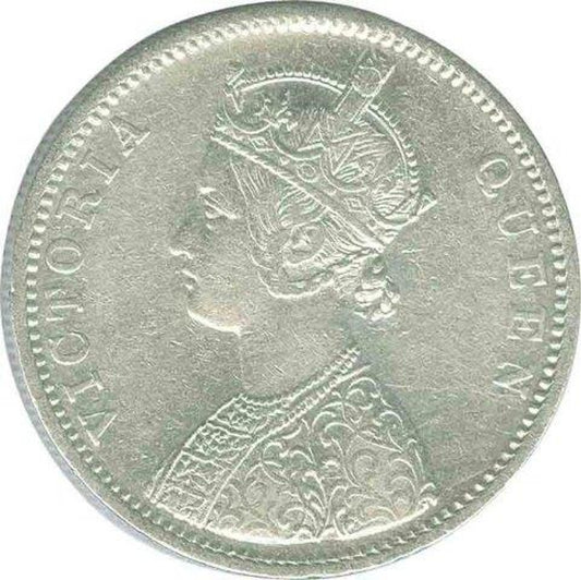 Rs 1 Silver Coin 1874 British India - Victoria Queen - Collection Bazzar