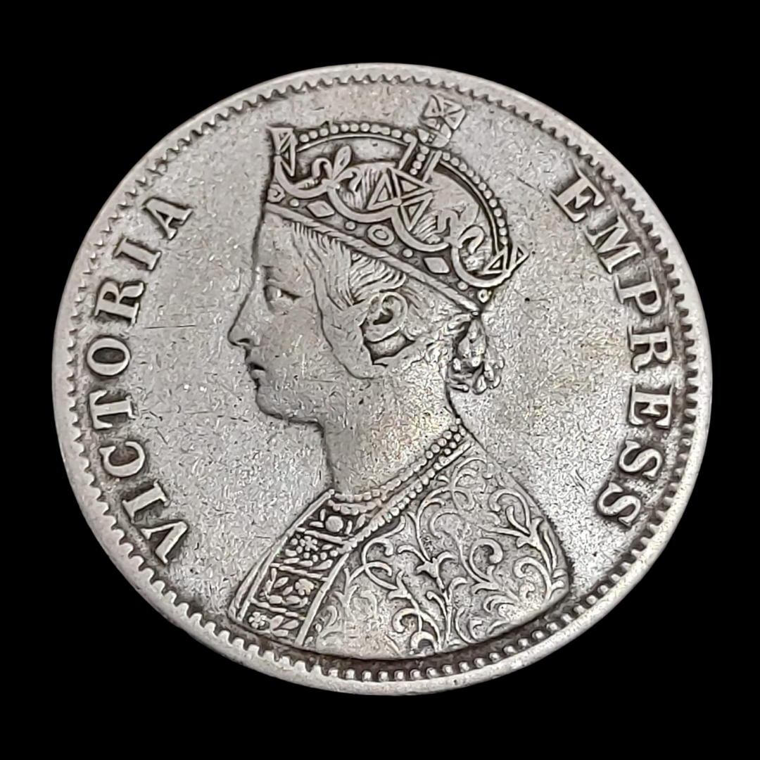 Rs 1 Silver Coin 1886 British India - Victoria Empress - Collection Bazzar