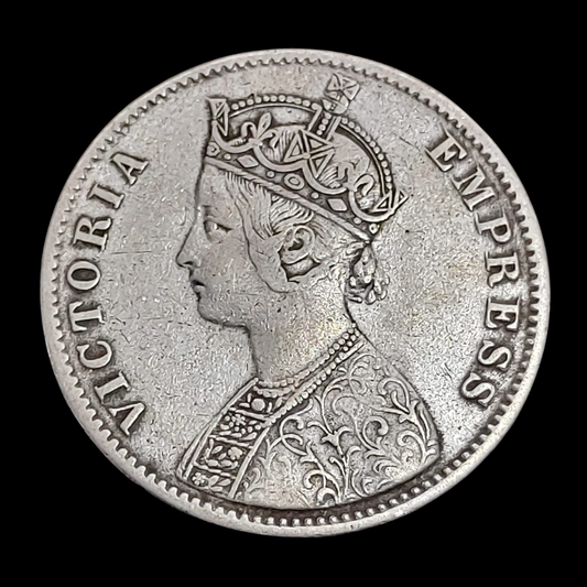 Rs 1 Silver Coin 1886 British India - Victoria Empress - Collection Bazzar