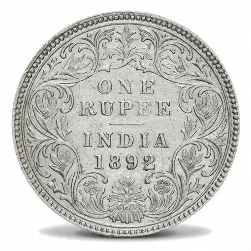 Rs 1 Silver Coin 1892 British India - Victoria Empress - Collection Bazzar
