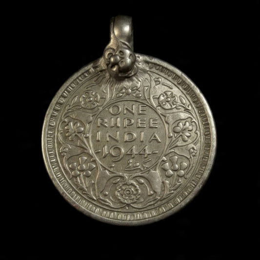 Rs 1 Silver Coin 1944 British India - George VI King Emperor - Collection Bazzar