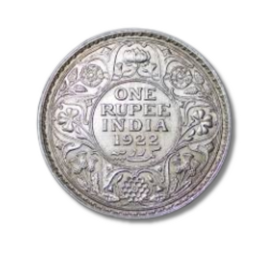 Rupee 1 George V king year 1922 silver coin - Collection Bazzar