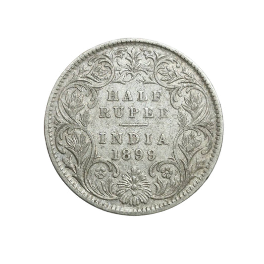 1899  Half Rupee Silver Coin| Victoria Empress Rare Collectible item - Collection Bazzar