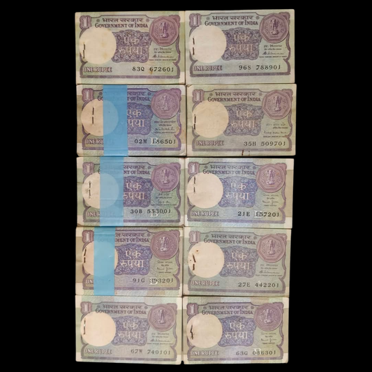 Rs 1 Small Coin 10 packet All Rare Governor Serial 10 Packat Rare 1000 Note - Collection Bazzar