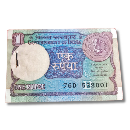 Rs 1 Small Coin Note Packet – Serial 522001 | Holy Number | Bimal Jalan - Collection Bazzar