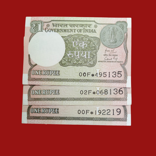 Rs 1 Star Note 3 Piece Set Year 2017-18-19 Different Year Unc Condition - Collection Bazzar