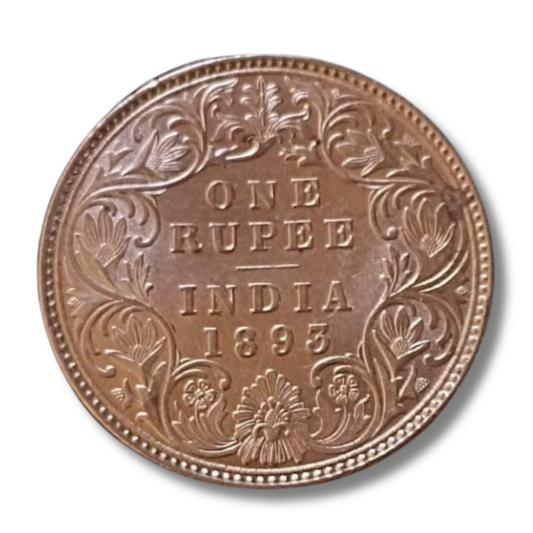 Rs 1 Coin One Rupee 1893 Queen Victoria Empress Good Condition As Per Image - Collection Bazzar