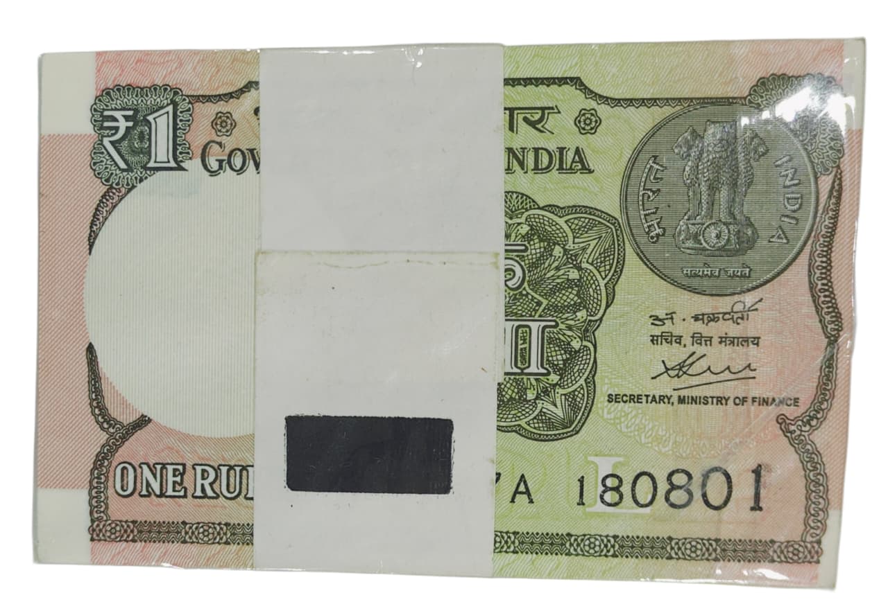 Rs 1 birthday note packet 180801 finance secratary chakraborty rare collectible - Collection Bazzar