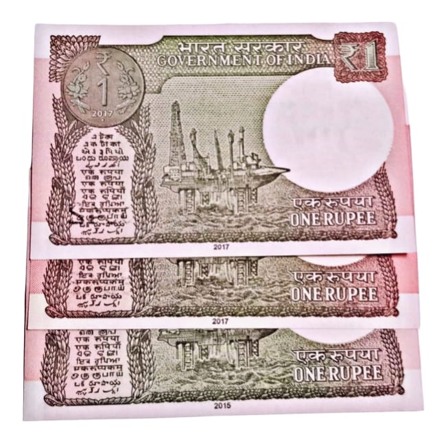 Rs 1 ending reverse 143 I love you number 3 notes year 2017 - Collection Bazzar