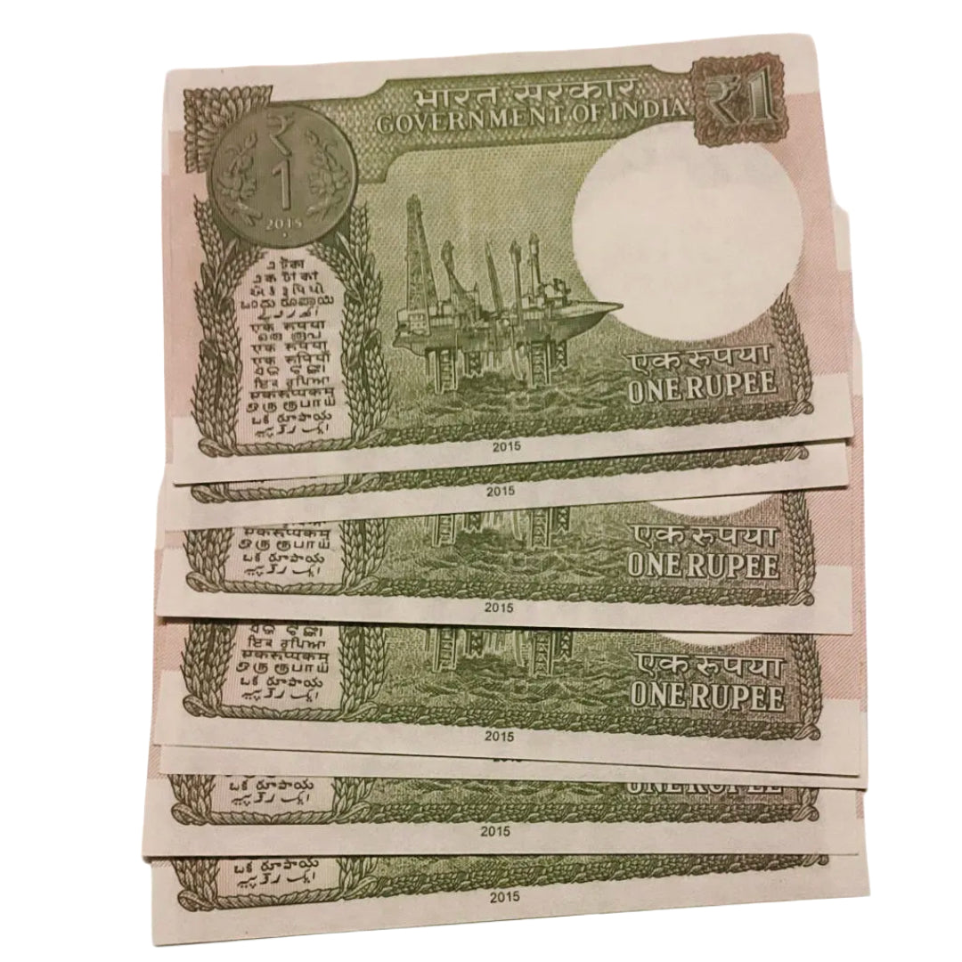 Rs 1 new fancy number set 777771 -777779 first prefix 00A 2015 YEAR hard to find rare - Collection Bazzar