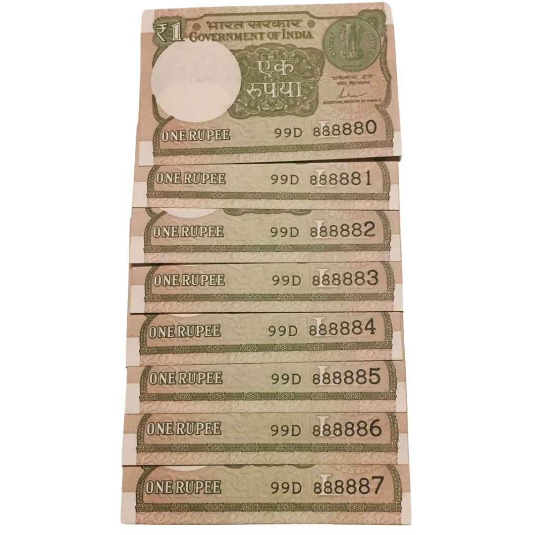 Rs 1 new fancy number set 888880 -888889 prefix 99D hard to find rare - Collection Bazzar