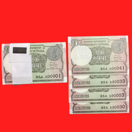 Rs 1 new semi fancy packet 85A 030001-030100 2018 year - Collection Bazzar