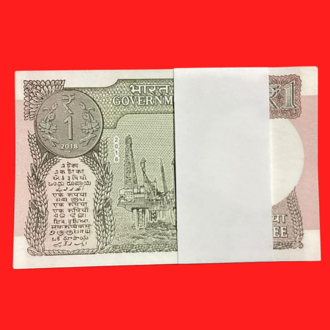 Rs 1 new semi fancy packet 85A 030001-030100 2018 year - Collection Bazzar