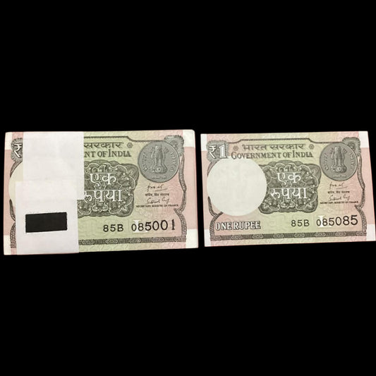 Rs 1 new semi fancy packet three times 85 (85B 085001) - Collection Bazzar
