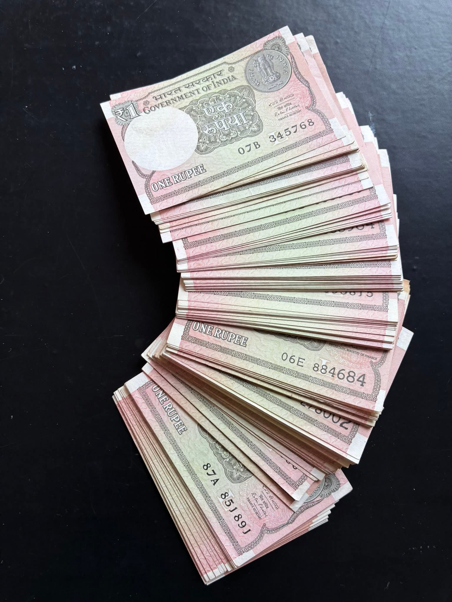 Rs 1 note 100 pis fresh gem unc note cheapest price limited stock - Collection Bazzar