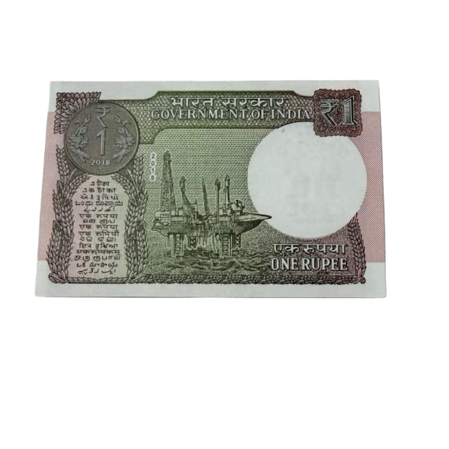 Rs 1 note 19 A 234567 (1234567) straight ladder rare collectible - Collection Bazzar