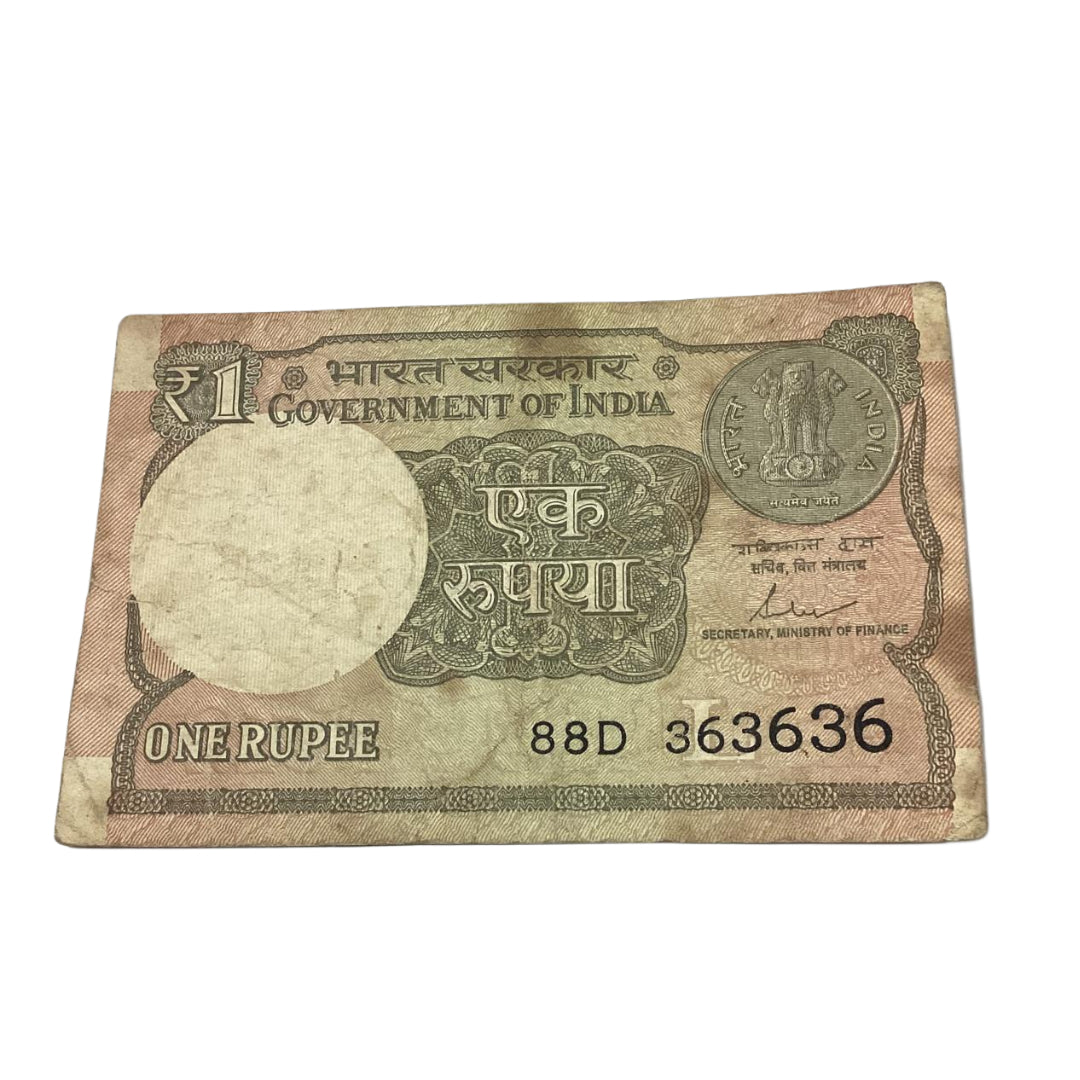 Rs 1 note 363636 tripling number finance secretary shaktikant das rare collectible - Collection Bazzar