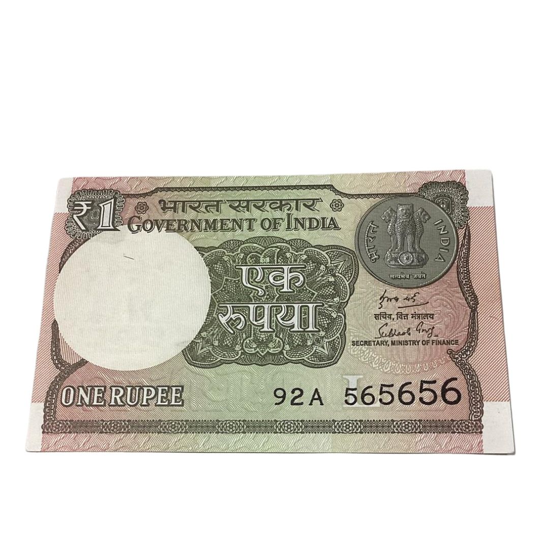 Rs 1 note 565656 ab tak 56 finance secretary subahsh garg rare collectible - Collection Bazzar