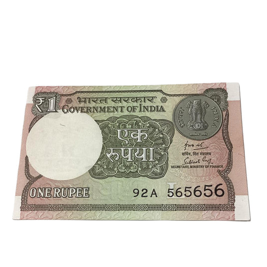 Rs 1 note 565656 ab tak 56 finance secretary subahsh garg rare collectible - Collection Bazzar