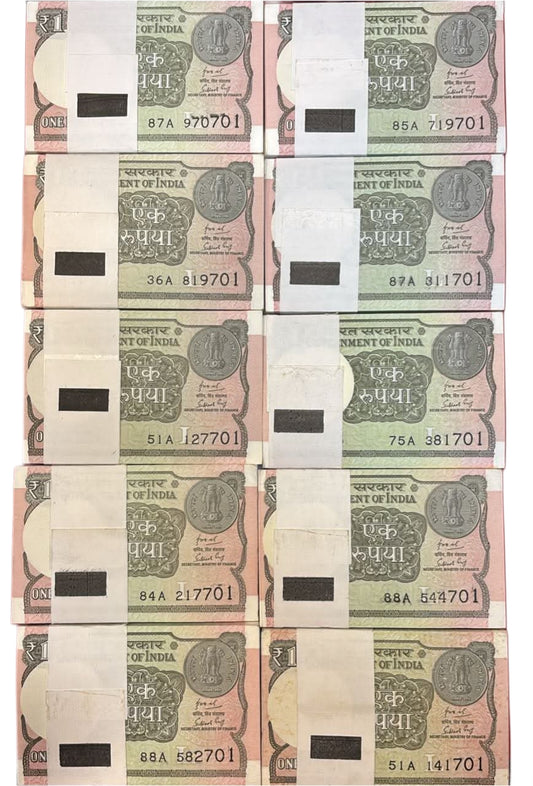 Rs 1 note Serial Packet Each Packet ₹3000 Ending 786 Holy Bimillah Number - Collection Bazzar