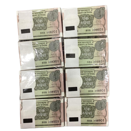 Rs 1 note packet lot starting 008 lower number finance secretary each packet 2100  subhash garg rare collectible - Collection Bazzar