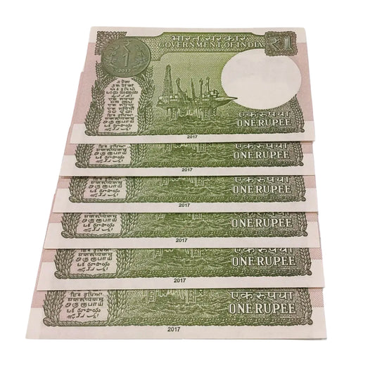 Rs 1 note same prefix 64 c set 786740-786745  holy bismillah number finance secretary shaktikant das rare collectible - Collection Bazzar