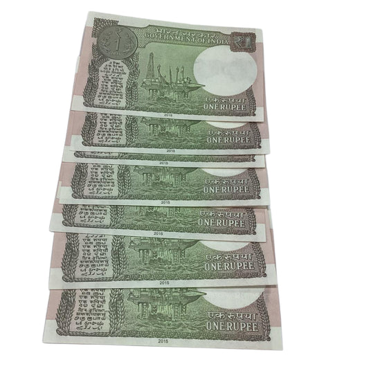Rs 1 note set 444441 to 444410 solid number type all 4 finance secretary maurya rare collectible - Collection Bazzar