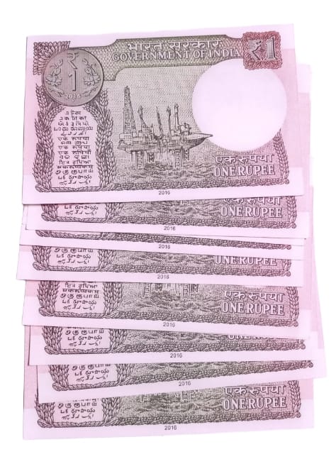 Rs 1 notes (01234567 jumbled ladder) 11 notes year 2016 - Collection Bazzar