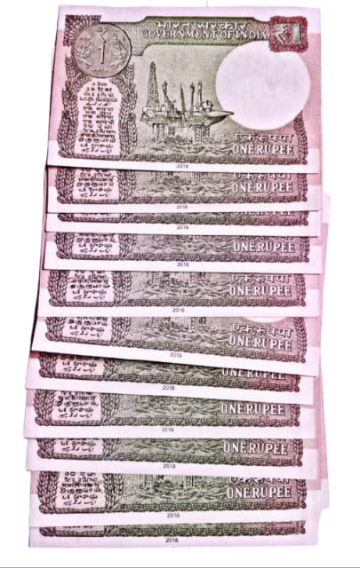 Rs 1 notes (01234567 jumbled ladder) 12 notes year 2016 - Collection Bazzar