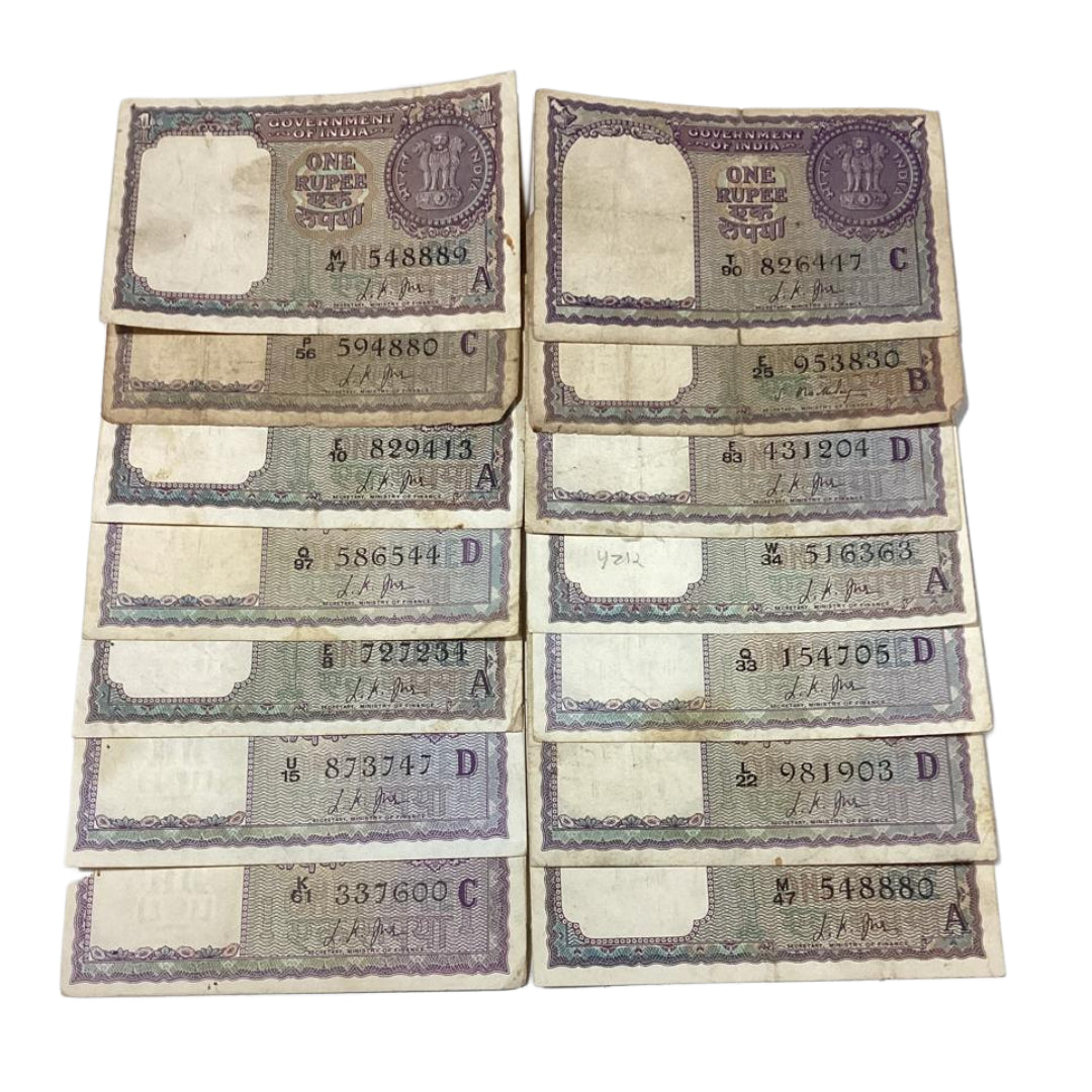 Rs 1 notes lot  governor l k jha rare collectable - Collection Bazzar