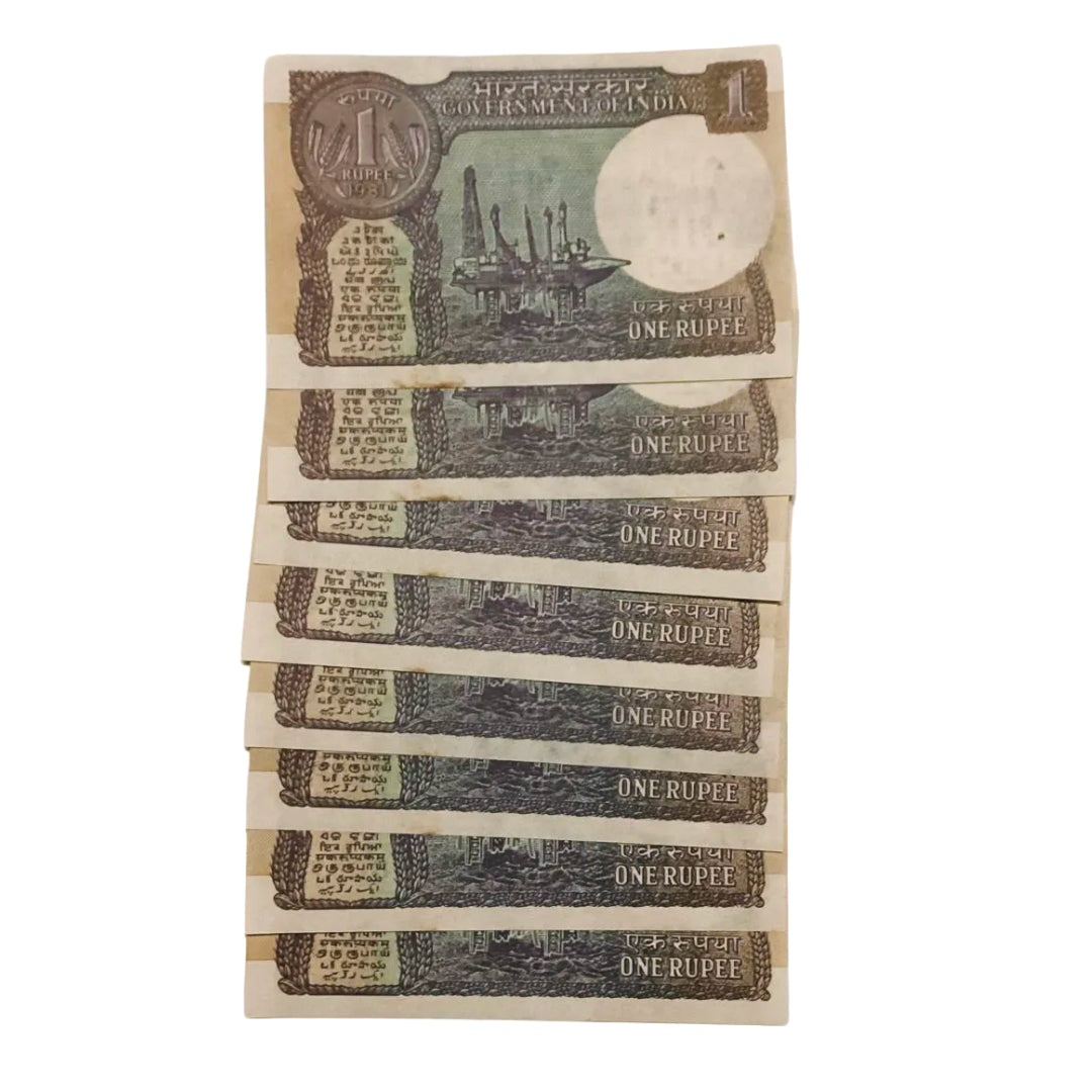 Rs 1 note prefix 43 L I love you four times 8  semi fancy rare gov m narshiman collectible - Collection Bazzar