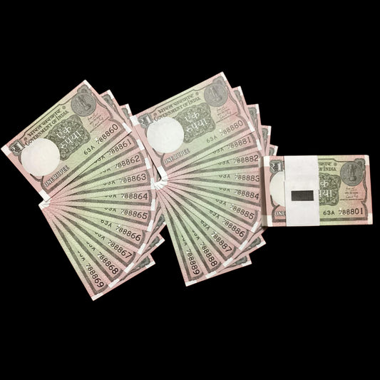 Rs 1 semi fancy packet serial no 63A 788801-788900 Full semi fancy - Collection Bazzar