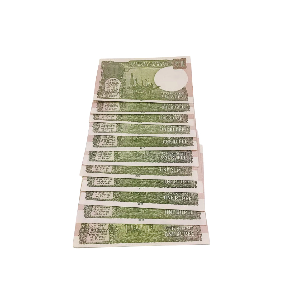 Rs 1 semi fancy set ending three and four times number finance secreraty chkraborty rare collecible - Collection Bazzar
