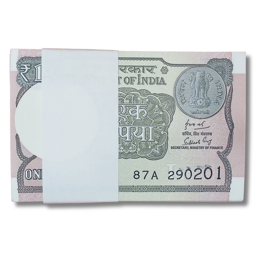 Rs 1 serial birthday packet 290201 february 29  unc condition - Collection Bazzar