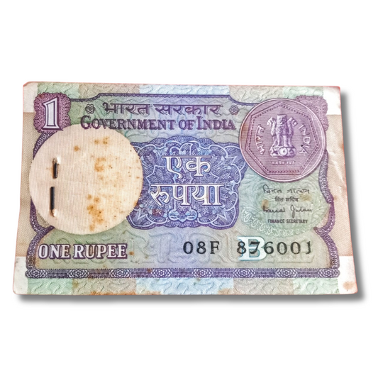 Rs 1 small coin  holy number starting 08 6 876001 bimal jalan sign unc - Collection Bazzar
